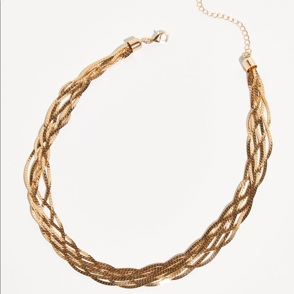 Free People Gold Braided Necklace